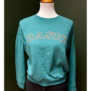 Common Threads New York BASIC Teal Crewneck Women's M
